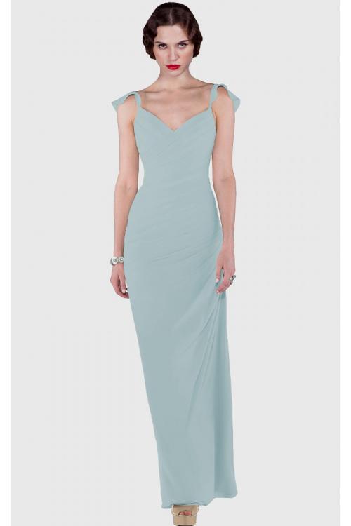 Zipper Sheath Cap Sleeves Floor-length Dropped Bridesmaid Dresses