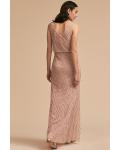  Sheath/Column V-neck Sleeveless Beading Floor-length Long Tulle Prom Dresses