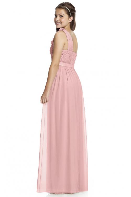 One Shoulder A-line Natural Chiffon Zipper Bridesmaid Dresses