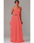 Zipper Chiffon Floor-length Strapless A-line Bridesmaid Dresses