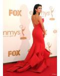 Charming Red Satin Mermaid Long Celebrity Red Capret Inspired Prom Dress 