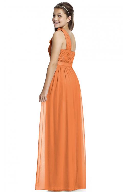 One Shoulder A-line Natural Chiffon Zipper Bridesmaid Dresses