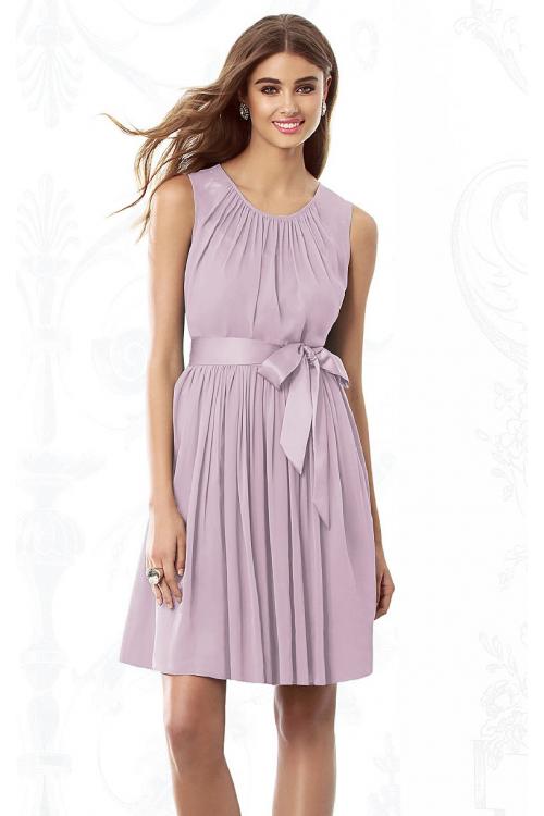 Sleeveless Jewel Knee-length None Chiffon Bridesmaid Dresses