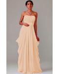 Zipper Chiffon Floor-length Strapless A-line Bridesmaid Dresses