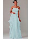 Zipper Chiffon Floor-length Strapless A-line Bridesmaid Dresses