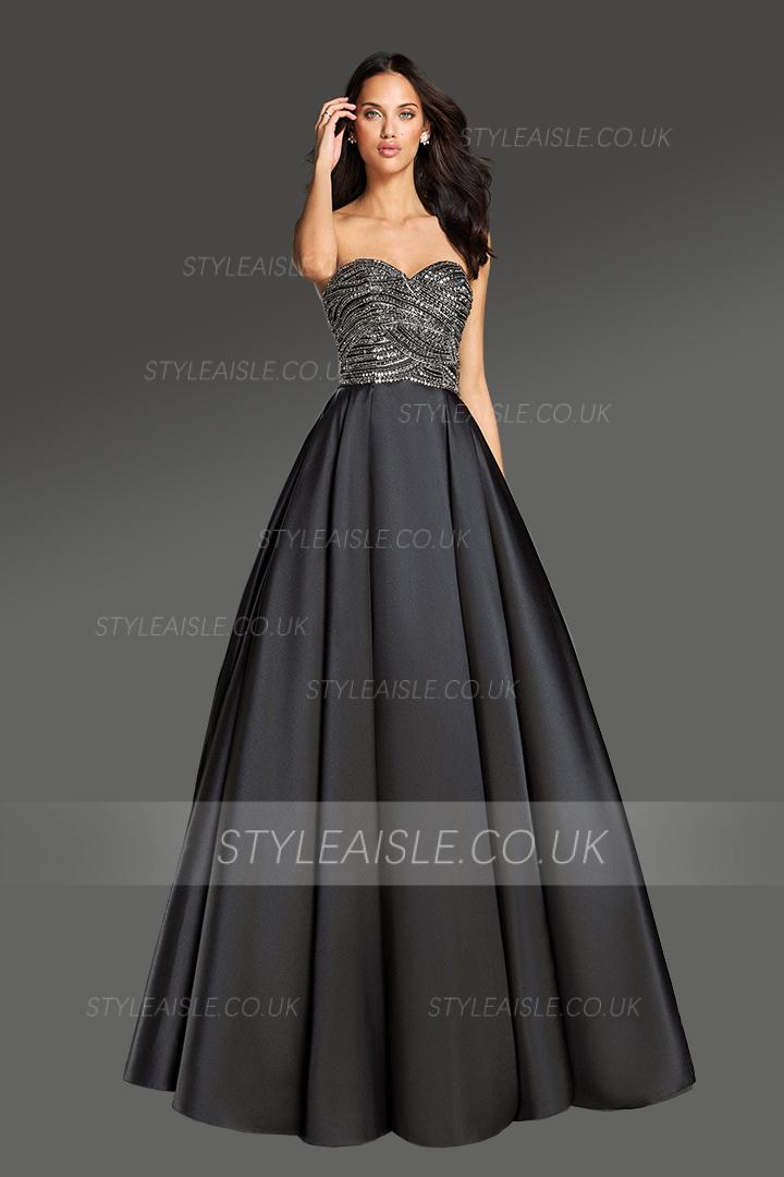  A-line Sweetheart Sleeveless Beading Bodice Floor-length Long Satin Cocktail Dresses