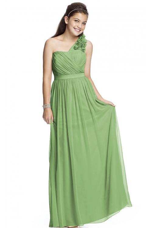 One Shoulder A-line Natural Chiffon Zipper Bridesmaid Dresses