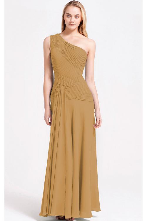 Zipper A-line Sleeveless Floor-length One Shoulder Bridesmaid Dresses