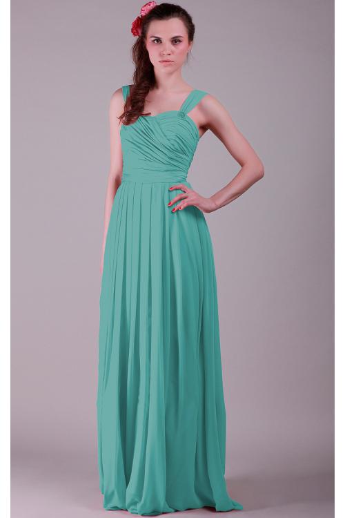 Chiffon Lace-up Sleeveless Natural Floor-length Bridesmaid Dresses