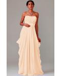 Zipper Chiffon Floor-length Strapless A-line Bridesmaid Dresses