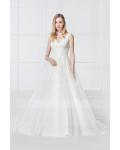 Vintage Lace Appliques Sleeveless A-line Long Tulle Wedding Dress
