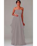 Zipper Chiffon Floor-length Strapless A-line Bridesmaid Dresses