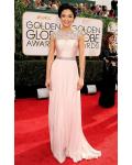 Rachel Smith 71st Golden Globe Awards A-line Bateau Cap Sleeve Beading Long Blush Chiffon Prom Dress