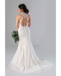  Mermaid Jewel Sleeveless Buttons Court Train Long Lace Wedding Dresses