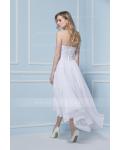 High Low Strapless Beading A-line Chiffon Prom Dress 