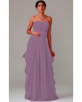 Zipper Chiffon Floor-length Strapless A-line Bridesmaid Dresses