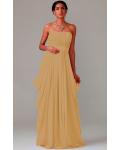 Zipper Chiffon Floor-length Strapless A-line Bridesmaid Dresses