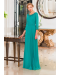Elegant 3/4 Sleeve Long A-line Chiffon Evening Dress 