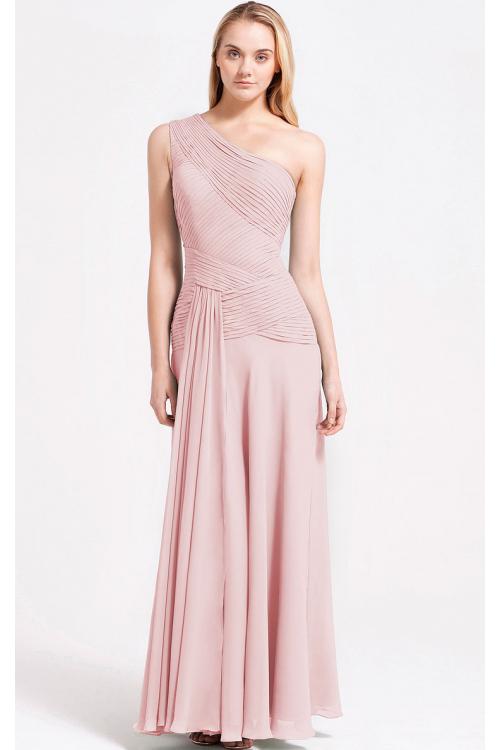 Zipper A-line Sleeveless Floor-length One Shoulder Bridesmaid Dresses