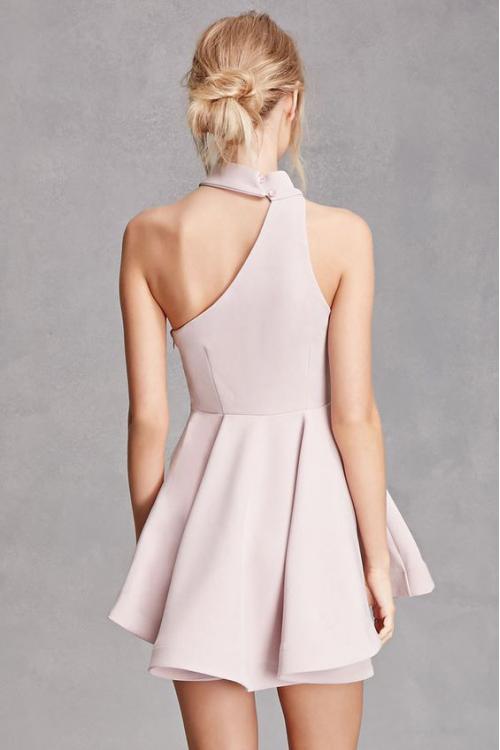 Chic Sleeveless Halter Neck Short Blush Prom Dress 