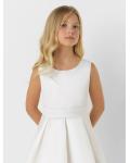 High Low Sleeveless Pleated Princess Satin FLower Girl Dress