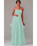 Zipper Chiffon Floor-length Strapless A-line Bridesmaid Dresses
