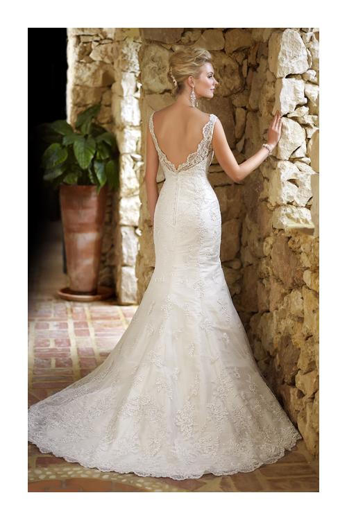 Sexy Trumpet/Mermaid Straps Beading&Sequins Lace Sweep/Brush Train Tulle Wedding Dresses 