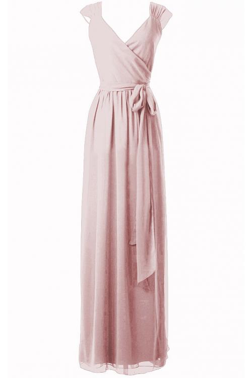 A-line Natural Chiffon Floor-length Rustic Bridesmaid Dresses