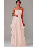 Zipper Chiffon Floor-length Strapless A-line Bridesmaid Dresses