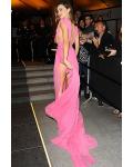 Miranda Kerr Sexy Rose Plunging Neckline Thigh high Split Prom Dress 2017 Cannes Film Festival