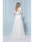 Elegant V-neck Sequin Lace Sweep/Brush Train Chiffon Wedding Dresses