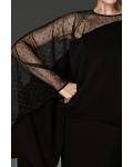  Sheath/Column Jewel Neckline Long Sleeves Beading Tea-length Short Cocktail Dresses with One Illusion Shoulder