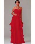Zipper Chiffon Floor-length Strapless A-line Bridesmaid Dresses