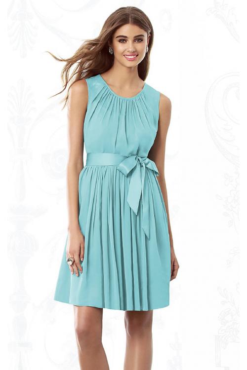 Sleeveless Jewel Knee-length None Chiffon Bridesmaid Dresses