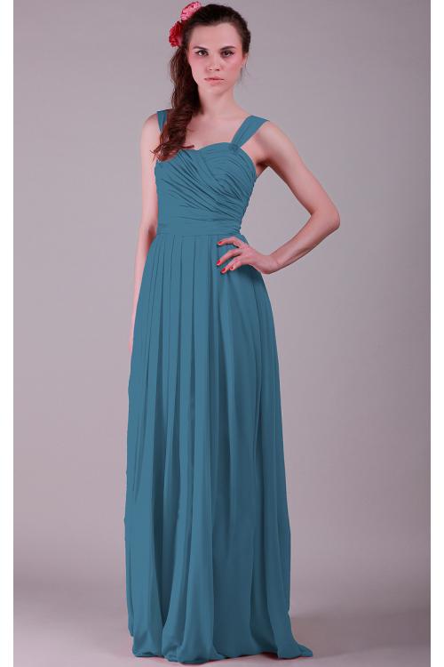 Chiffon Lace-up Sleeveless Natural Floor-length Bridesmaid Dresses